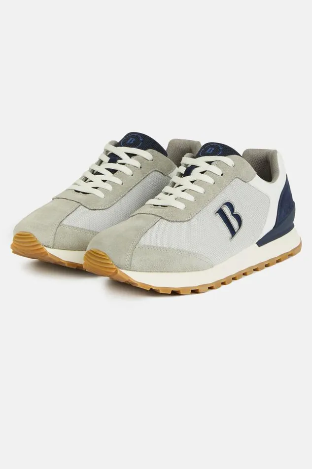 Sneakers Men Boggi Milano Grey Sustainable Fabric Trainers Navy Blue