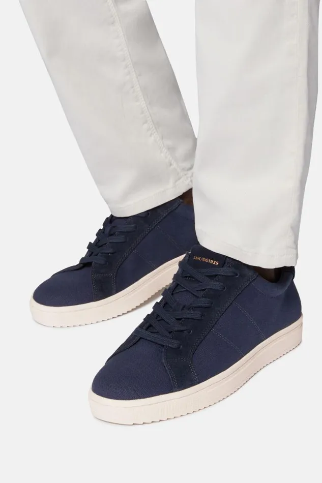 Sneakers Men Boggi Milano Navy Canvas And Suede Trainers Navy Blue Sneakers Men Boggi Milano Navy Canvas And Suede Trainers Navy Blue