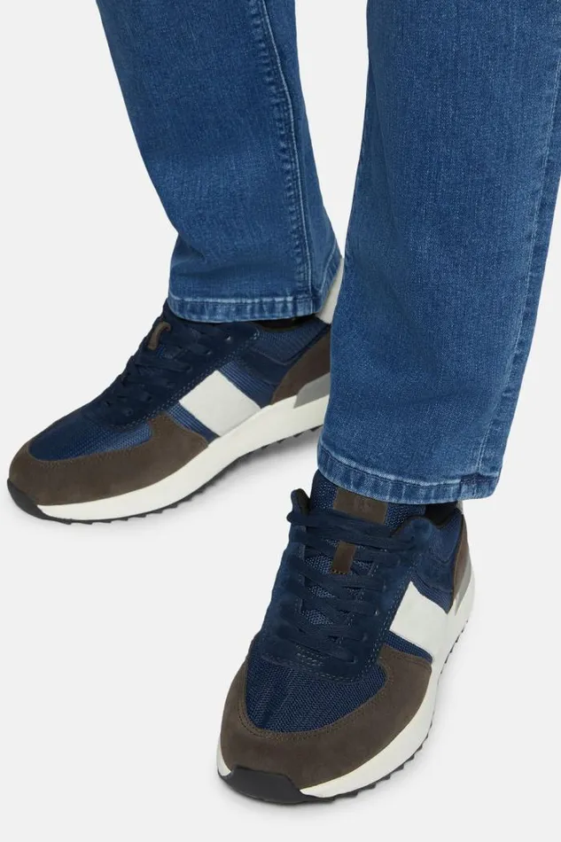 Sneakers Men Boggi Milano Tec Fabric Leather Sneakers Running Navy Blue Sneakers Men Boggi Milano Tec Fabric Leather Sneakers Running Navy Blue