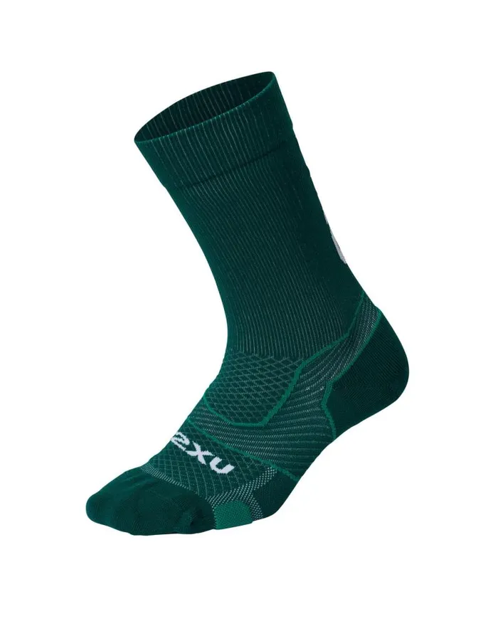 Socks Accessories 2XU Vectr Cushion Crew Socks Forest Greenwhite