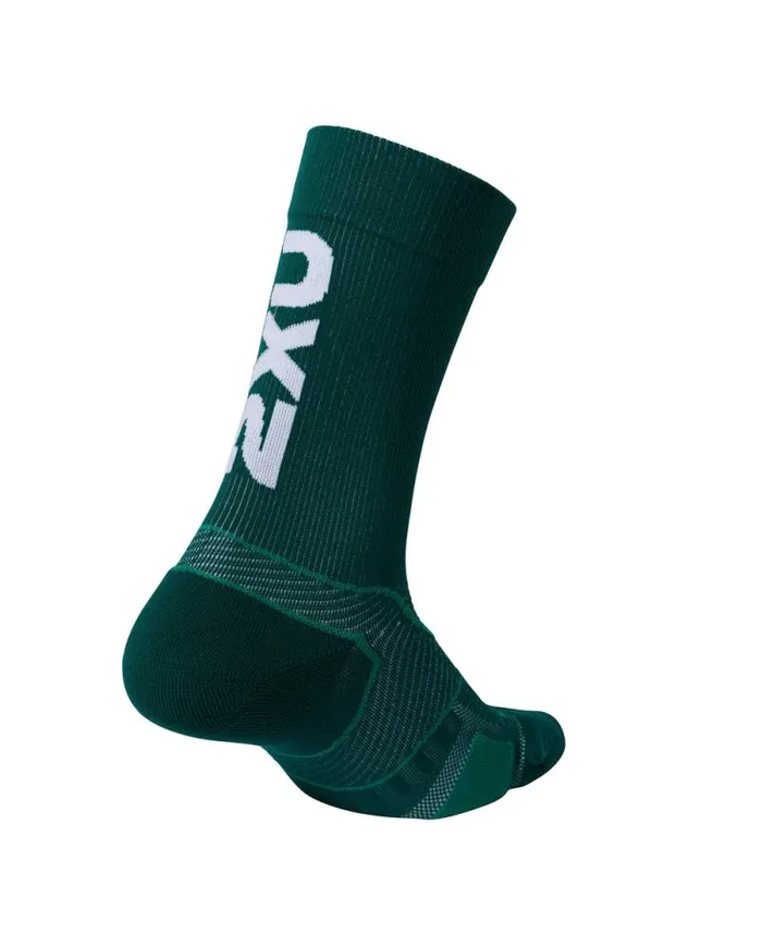 Socks Accessories 2XU Vectr Cushion Crew Socks Forest Greenwhite