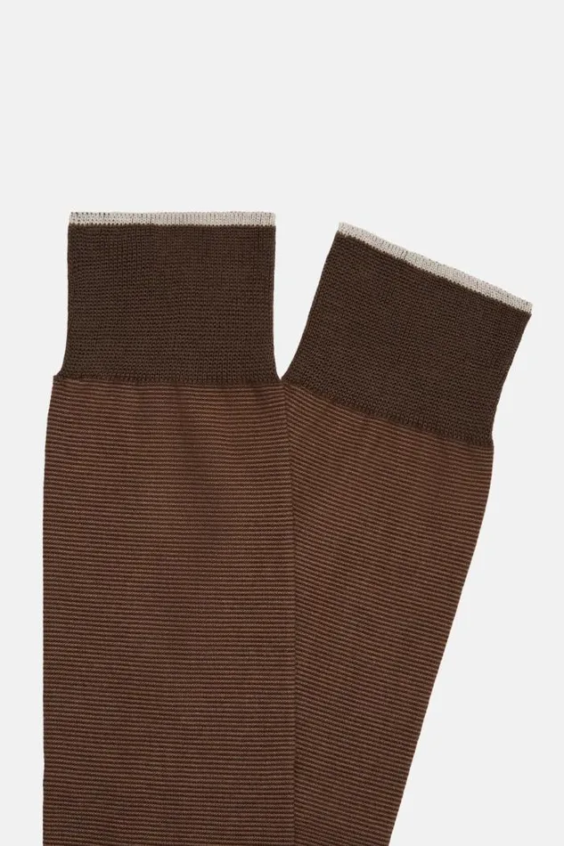 Socks Men Boggi Milano Striped Socks In Organic Cotton TAUPE Socks Men Boggi Milano Striped Socks In Organic Cotton TAUPE