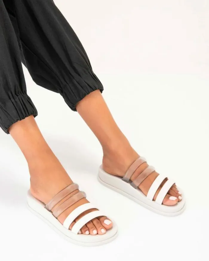 Soft Wave Slide Whiteclear Women Melissa Slides
