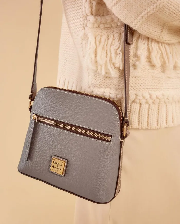 Sorrento Zip Domed Crossbody Mushroom Women Dooney and Bourke Crossbodies Sorrento Zip Domed Crossbody Mushroom Women Dooney and Bourke Crossbodies