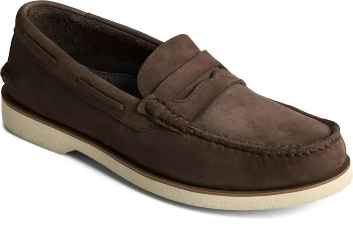 Sperry Boat Shoes Men Authentic Original Double Sole Penny Loafer Brown Sperry Boat Shoes Men Authentic Original Double Sole Penny Loafer Brown