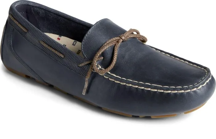 Sperry Boots Men Davenport Deboss Leather 1Eye Driver Navy