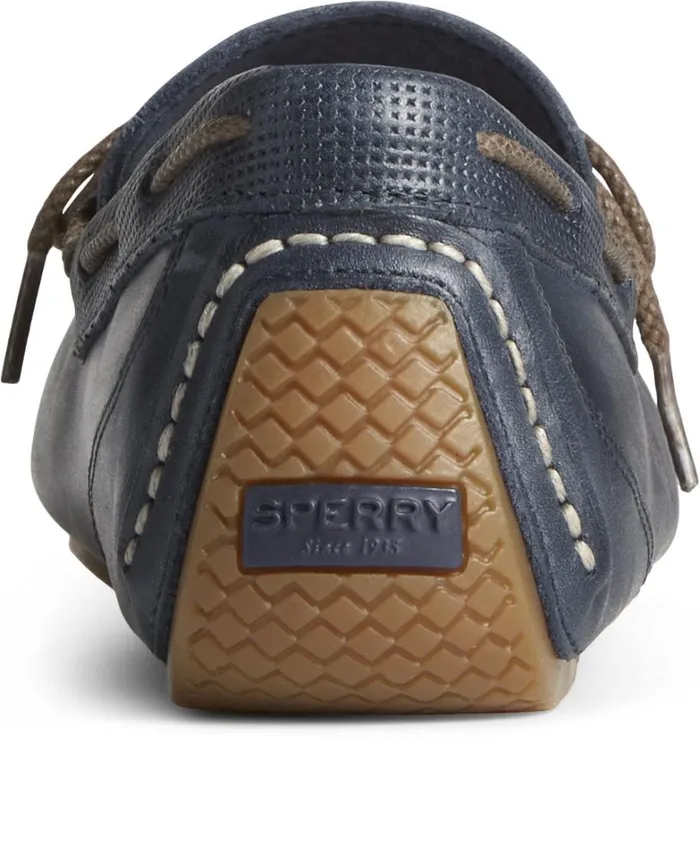 Sperry Boots Men Davenport Deboss Leather 1Eye Driver Navy