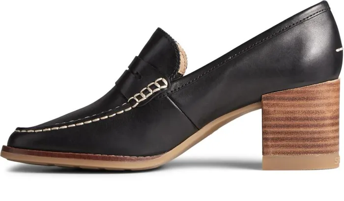 Sperry Flats and Loafers Women Seaport Penny Heel Leather Loafer Black Sperry Flats and Loafers Women Seaport Penny Heel Leather Loafer Black
