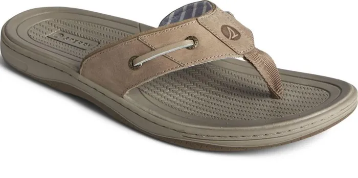 Sperry Sandals Men Baitfish Leather Flip Flop Taupe Sperry Sandals Men Baitfish Leather Flip Flop Taupe