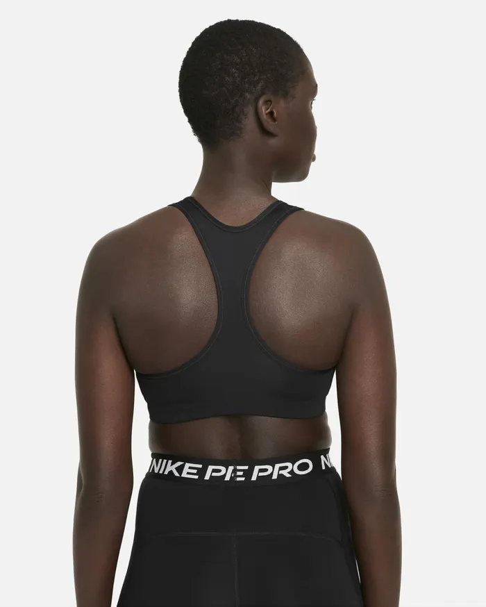 Sports Bras Women Nike Swoosh Blackwhiteparticle Grey