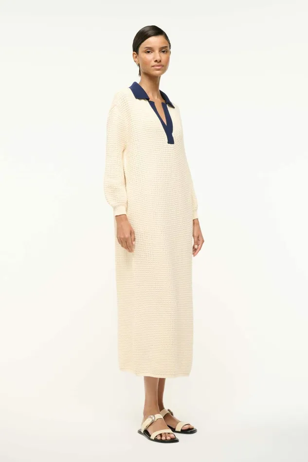 STAUD ALTEA DRESS Ivory Navy Women Dresses STAUD ALTEA DRESS Ivory Navy Women Dresses