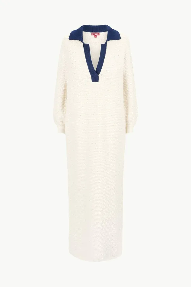 STAUD ALTEA DRESS Ivory Navy Women Dresses STAUD ALTEA DRESS Ivory Navy Women Dresses