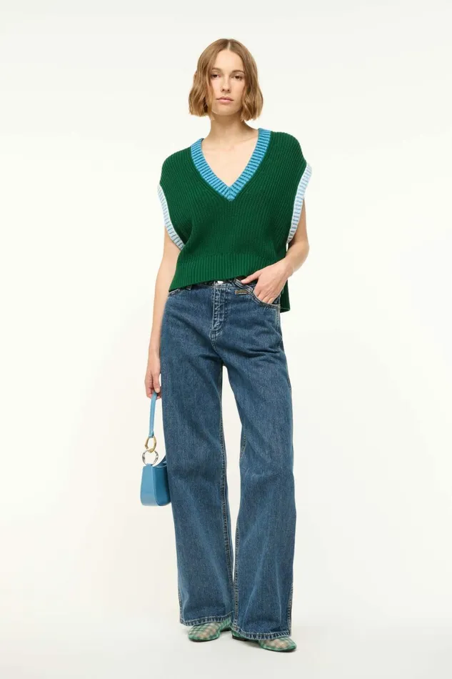 STAUD AMERICANA SWEATER Jungle Sky Ivory Women Sweaters STAUD AMERICANA SWEATER Jungle Sky Ivory Women Sweaters