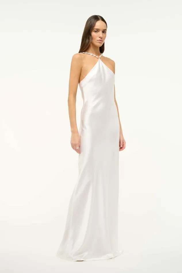 STAUD CADENCE DRESS Pearl Women Dresses STAUD CADENCE DRESS Pearl Women Dresses