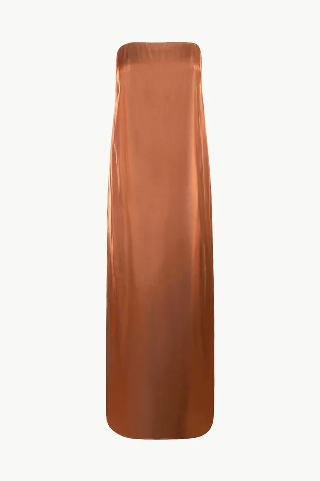 STAUD CASEY DRESS Iridescent Cacao Women The Evening Edit STAUD CASEY DRESS Iridescent Cacao Women The Evening Edit