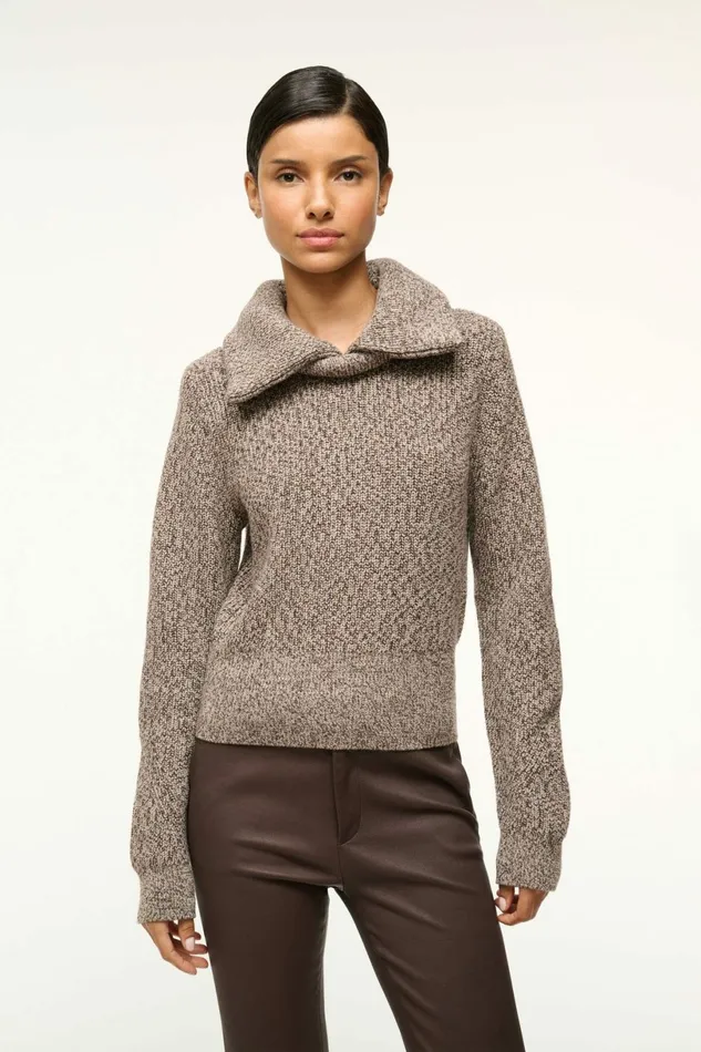 STAUD CHRISTOPHER SWEATER Mocha Melange Women The Knit Shop
