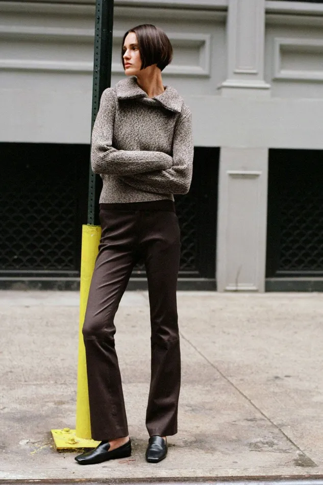 STAUD CHRISTOPHER SWEATER Mocha Melange Women The Knit Shop