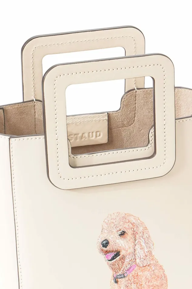 STAUD CUSTOM MINI SHIRLEY LEATHER BAG Cream Women Custom Handbags