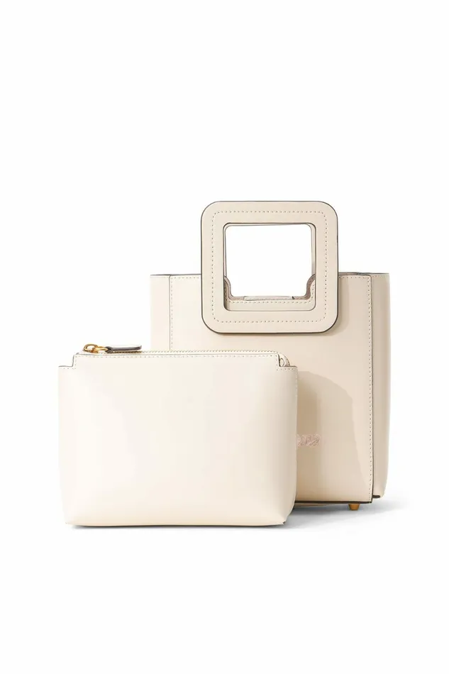 STAUD CUSTOM MINI SHIRLEY LEATHER BAG Cream Women Custom Handbags