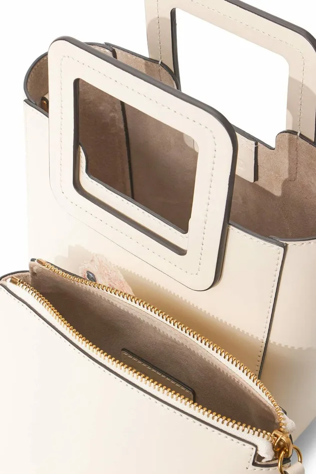 STAUD CUSTOM MINI SHIRLEY LEATHER BAG Cream Women Custom Handbags