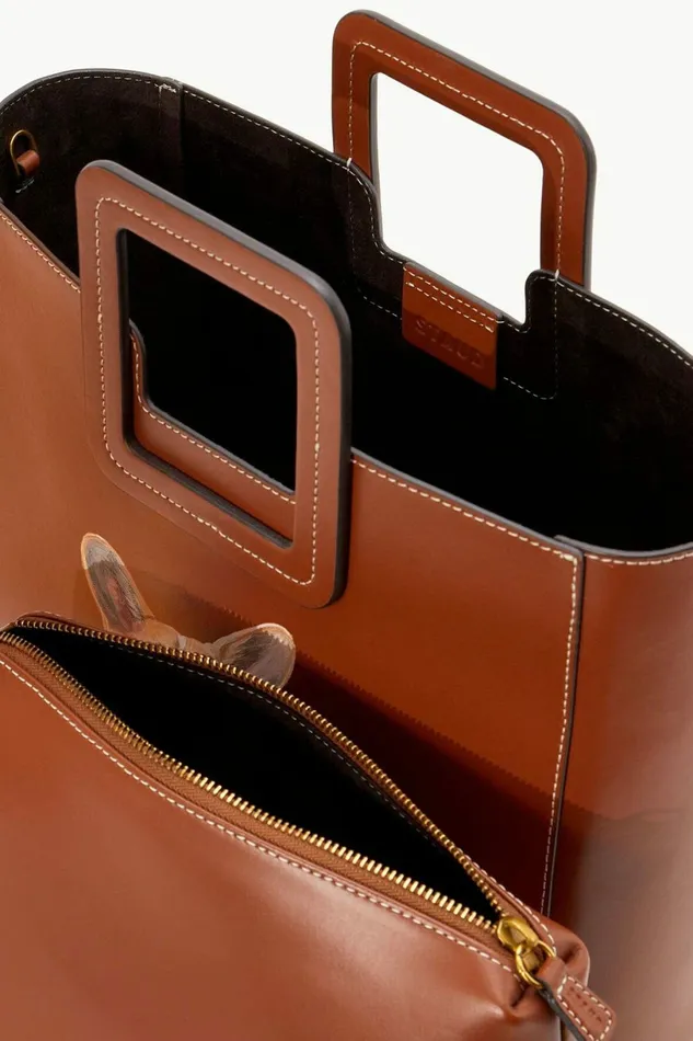 STAUD CUSTOM SHIRLEY LEATHER BAG Tan Women Custom Handbags