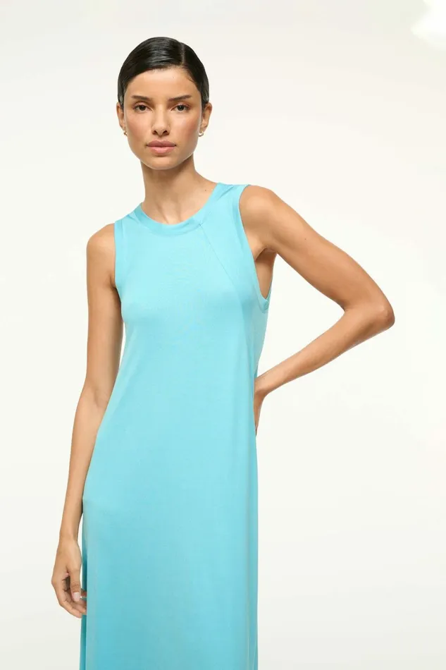 STAUD DAVI DRESS Aqua Women Dresses STAUD DAVI DRESS Aqua Women Dresses