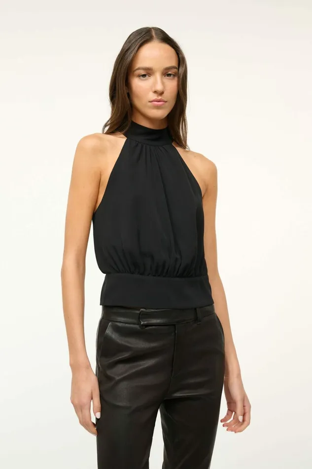 STAUD DEWI TOP Black Women Silk