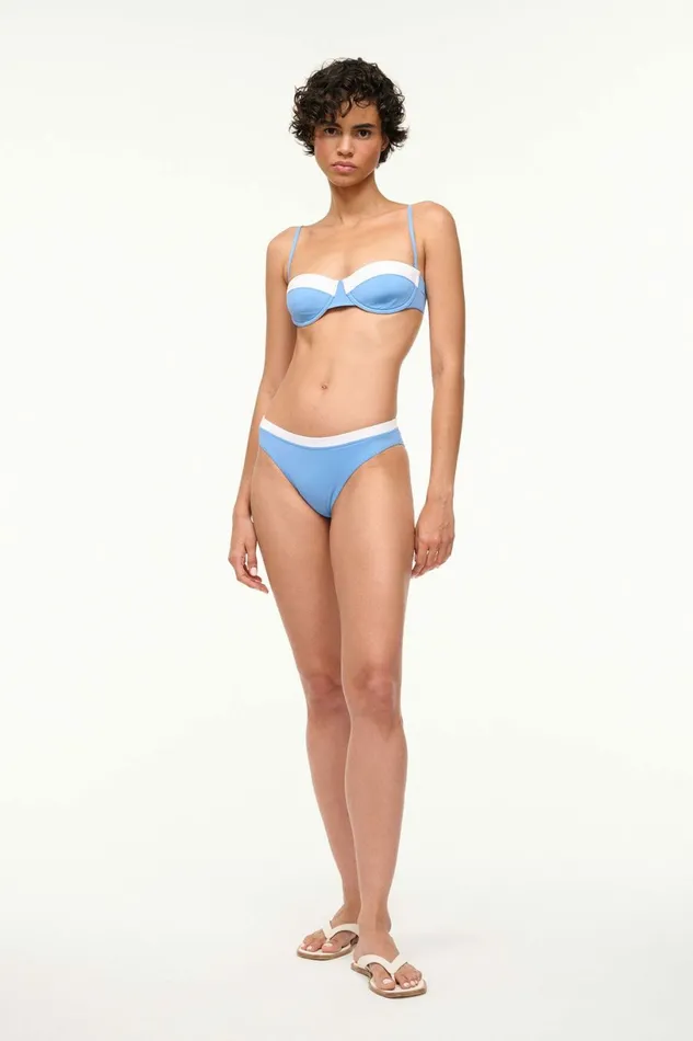 STAUD GEMMA BIKINI BOTTOM Azure White Women Swim STAUD GEMMA BIKINI BOTTOM Azure White Women Swim
