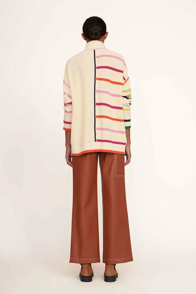 STAUD HAMPTON SWEATER Creme Rainbow Multi Women Sweaters STAUD HAMPTON SWEATER Creme Rainbow Multi Women Sweaters