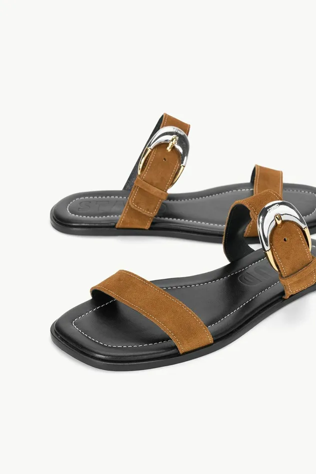STAUD HARLOW FLAT SANDAL Tan Women Swim
