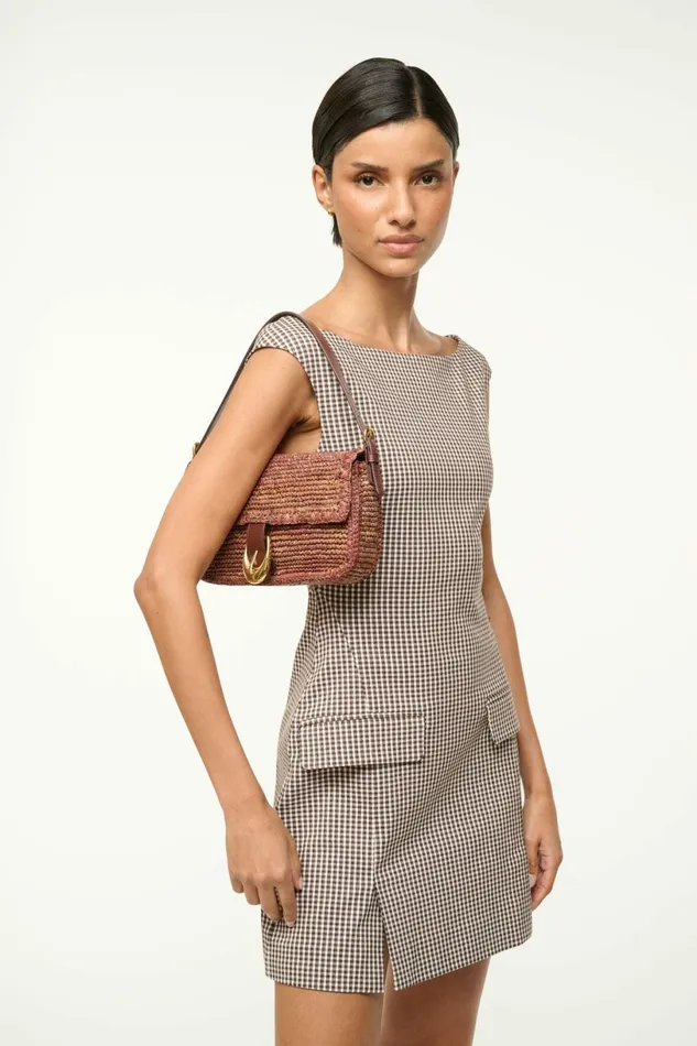 STAUD HARLOW RAFFIA BAG Mahogany Women Swim STAUD HARLOW RAFFIA BAG Mahogany Women Swim