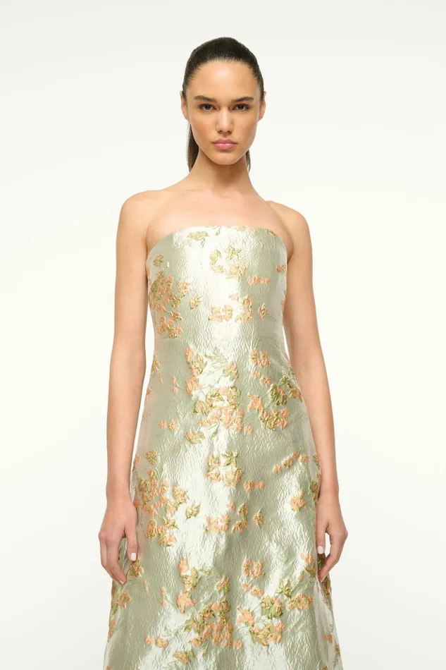 STAUD KENNEDY DRESS Metallic Bloom Women Dresses STAUD KENNEDY DRESS Metallic Bloom Women Dresses