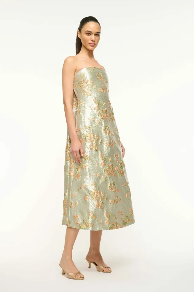 STAUD KENNEDY DRESS Metallic Bloom Women Dresses STAUD KENNEDY DRESS Metallic Bloom Women Dresses