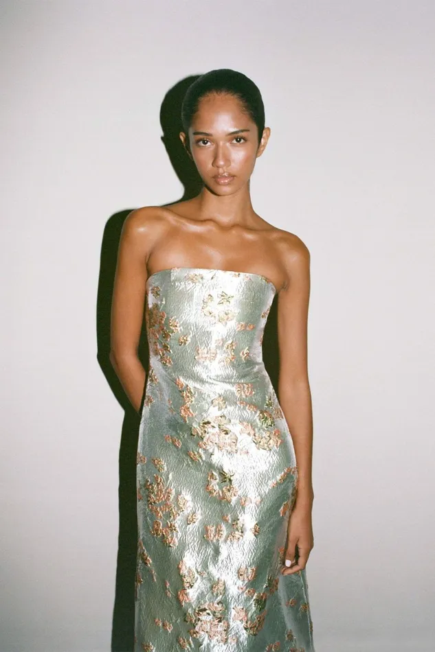 STAUD KENNEDY DRESS Metallic Bloom Women Dresses STAUD KENNEDY DRESS Metallic Bloom Women Dresses