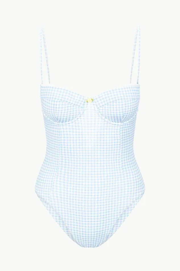 STAUD MAEVE ONE PIECE Sky Micro Check Women Swim
