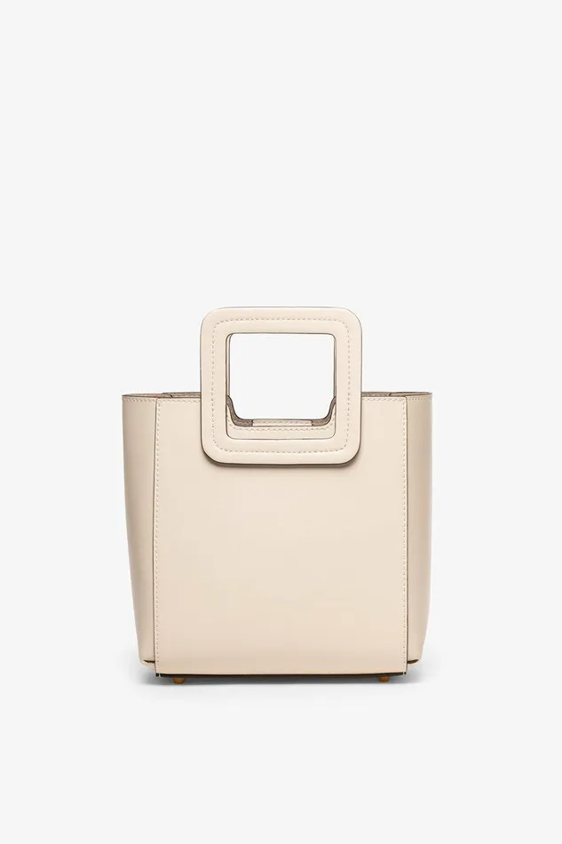 STAUD MINI SHIRLEY LEATHER BAG Cream Women Totes