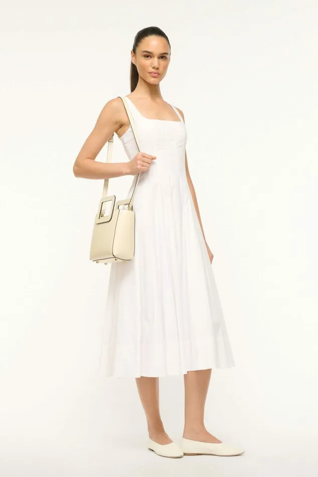 STAUD MINI SHIRLEY LEATHER BAG Cream Women Totes STAUD MINI SHIRLEY LEATHER BAG Cream Women Totes