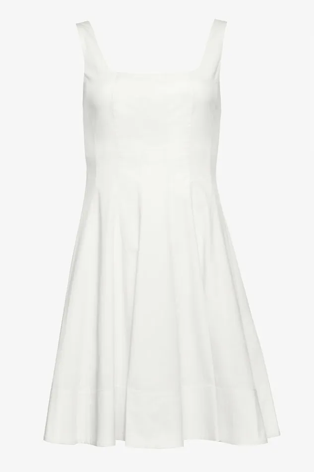 STAUD MINI WELLS DRESS White Women Dresses STAUD MINI WELLS DRESS White Women Dresses