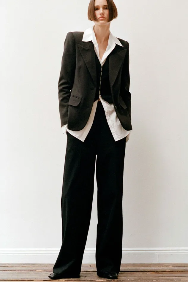 STAUD PRINCE SUITING PANT Black Women Pants and Shorts STAUD PRINCE SUITING PANT Black Women Pants and Shorts