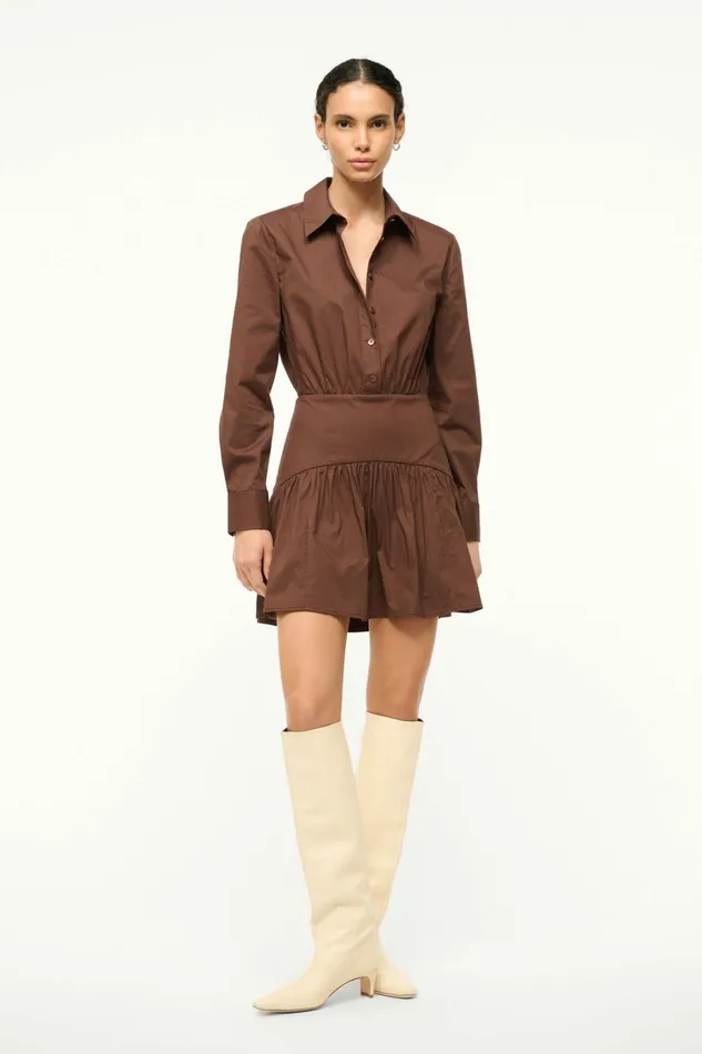 STAUD ROCCO MINI DRESS Earth Women Dresses STAUD ROCCO MINI DRESS Earth Women Dresses