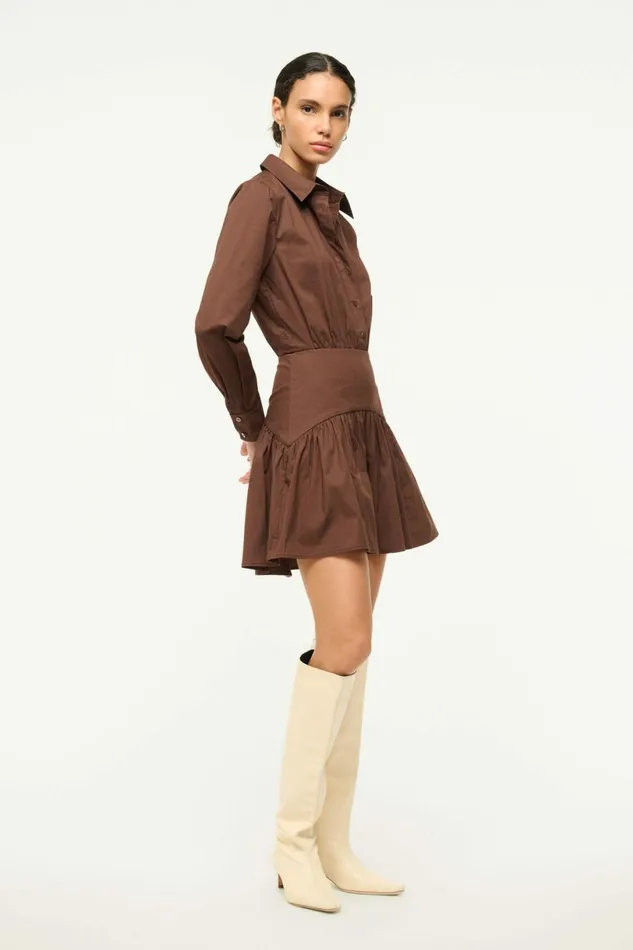 STAUD ROCCO MINI DRESS Earth Women Dresses STAUD ROCCO MINI DRESS Earth Women Dresses