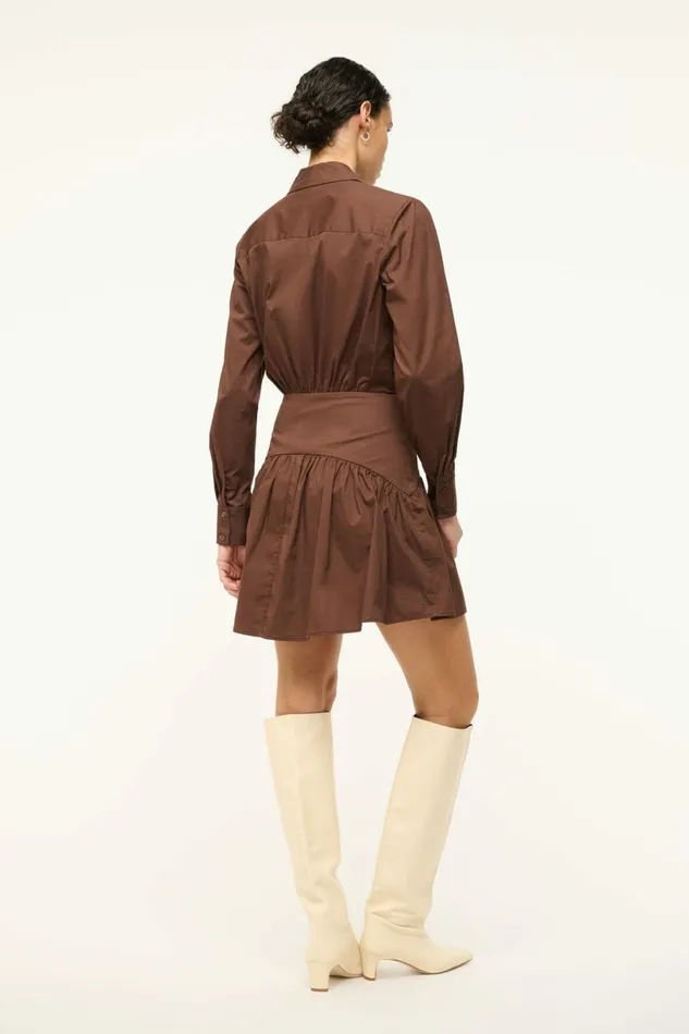 STAUD ROCCO MINI DRESS Earth Women Dresses STAUD ROCCO MINI DRESS Earth Women Dresses