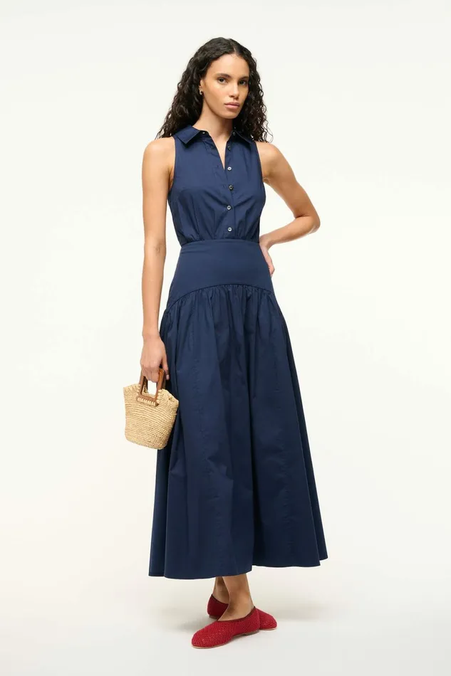 STAUD ROMY DRESS Navy Women Dresses