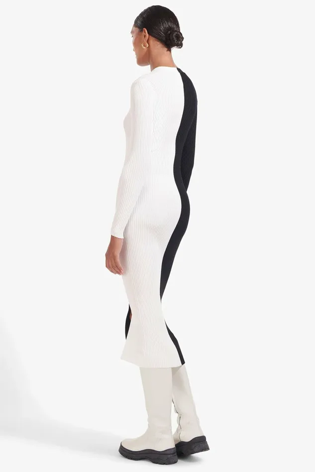 STAUD SHOKO SWEATER Black White Women Dresses STAUD SHOKO SWEATER Black White Women Dresses