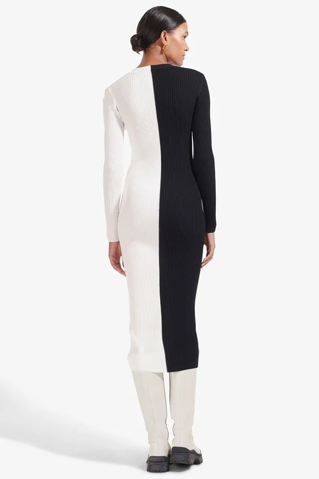 STAUD SHOKO SWEATER Black White Women Dresses STAUD SHOKO SWEATER Black White Women Dresses