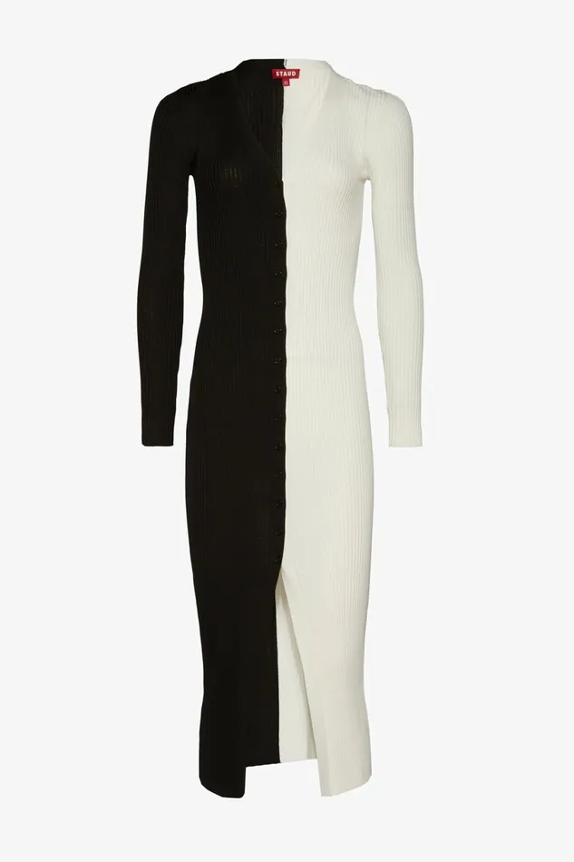 STAUD SHOKO SWEATER Black White Women Dresses STAUD SHOKO SWEATER Black White Women Dresses