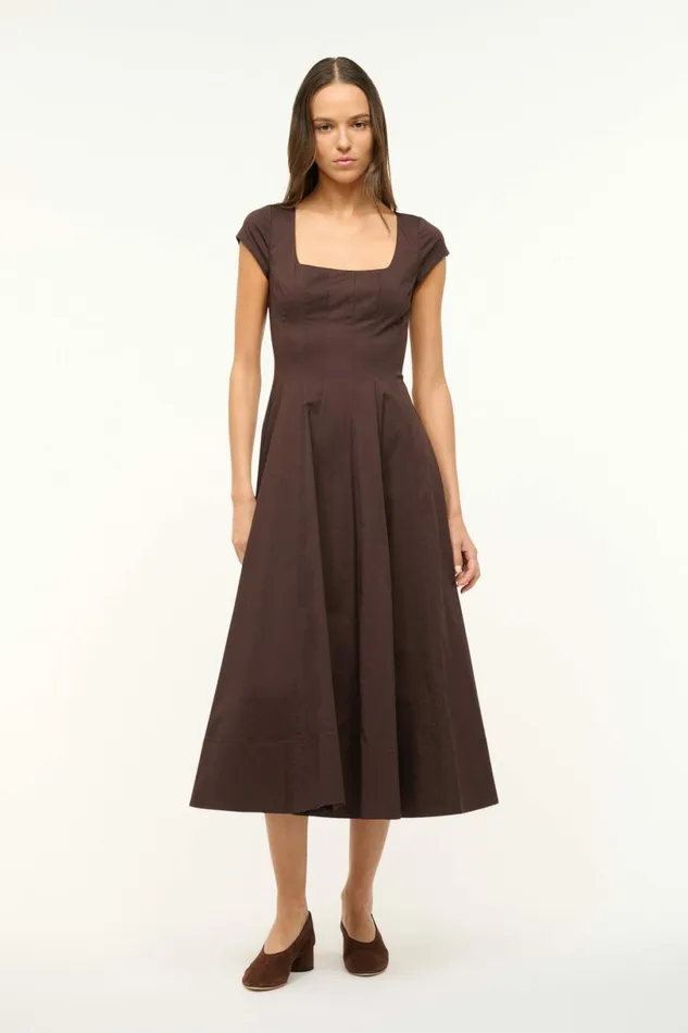 STAUD SHORT SLEEVE WELLS DRESS Earth Women Dresses
