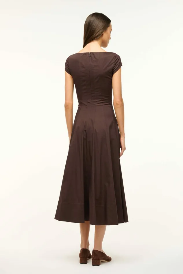 STAUD SHORT SLEEVE WELLS DRESS Earth Women Dresses STAUD SHORT SLEEVE WELLS DRESS Earth Women Dresses