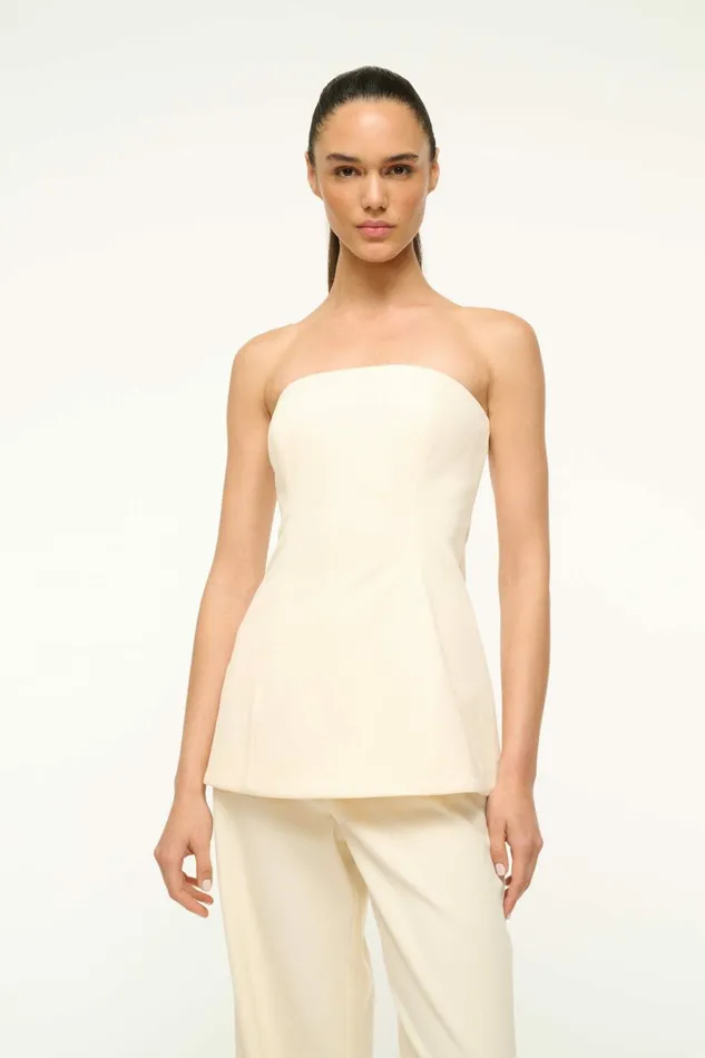 STAUD SILVIA TOP Ecru Women Tops
