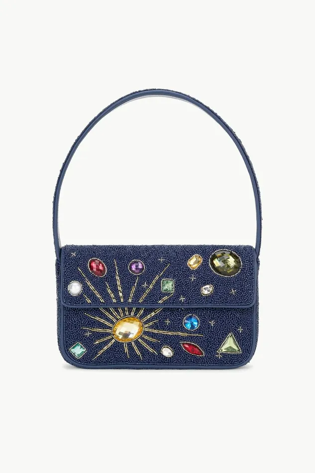STAUD TOMMY BEADED BAG Navy Celestial Women The Evening Edit